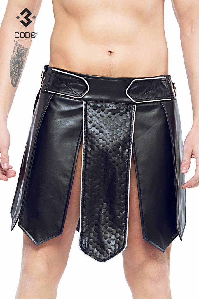 * Code8 by XXX COLLECTION Gladiator geschulpt leer,/Zilver (XS/S - 3XL/4XL) * Code8 by XXX COLLECTION Gladiator geschulpt leer,/Zilver (XS/S - 3XL/4XL)