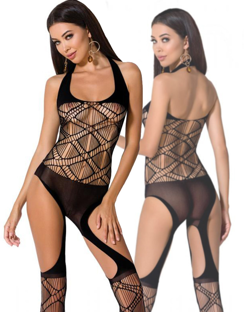 * PASSION Zwarte bodystocking Kaly * PASSION Zwarte bodystocking Kaly