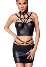 * SARESIA Kinky wetlook gogo setje  met straps