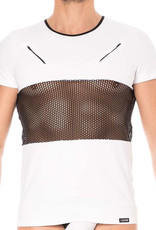 * Look Me Heren Shirt, combinatie van mesh en een  elastische witte stof  van het merk Look Me