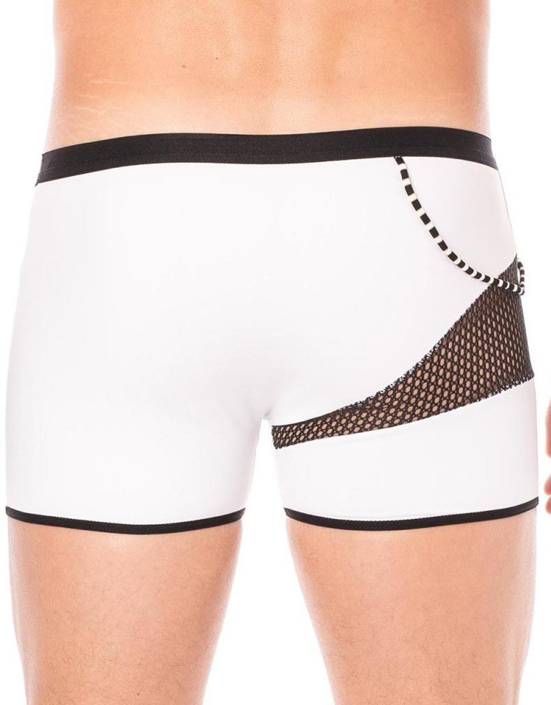 * Look Me  Heren boxer met een mesh deel en elastische witte stof van  het merk Look Me