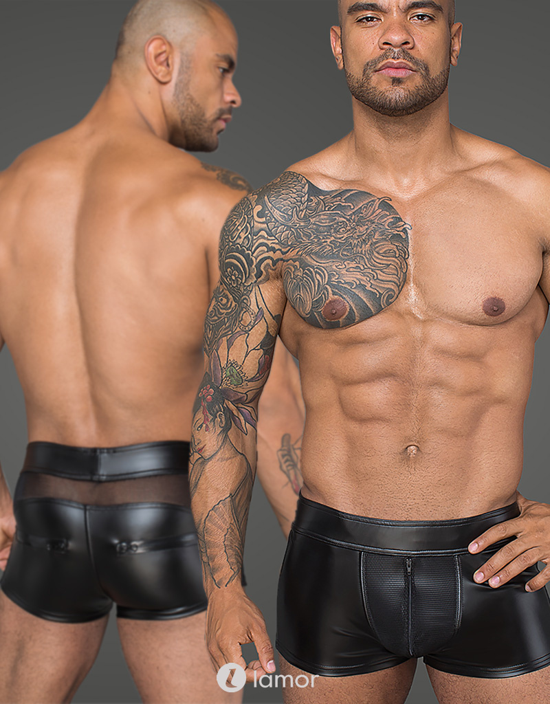 * NOIR handmade Matte Heren short met rits * NOIR handmade Matte Heren short met rits