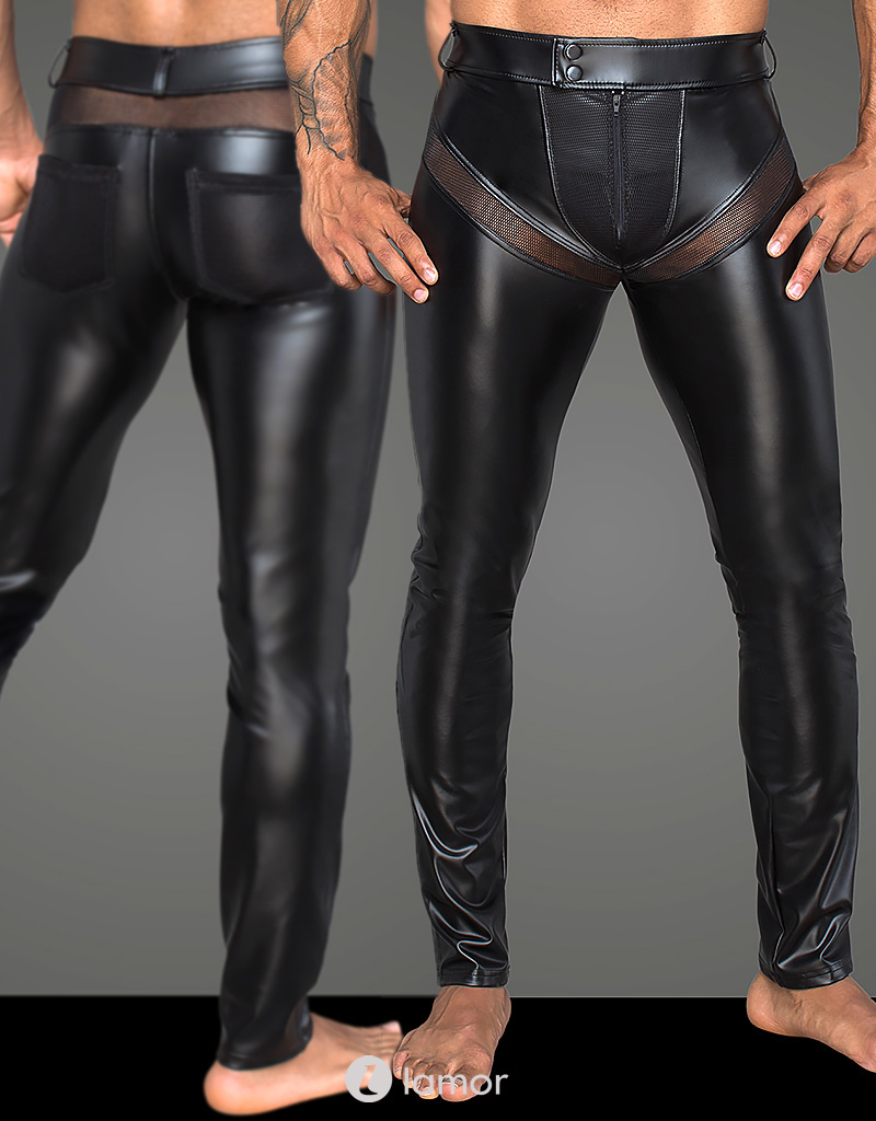 * NOIR handmade Lange wetlook heren broek (XL) * NOIR handmade Lange wetlook heren broek (XL)