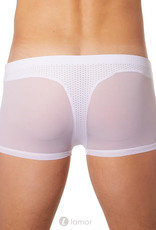 * Look Me Witte heren boxer Fresh  Heren boxer in geperforeerde stof en tulle van  het merk Look Me