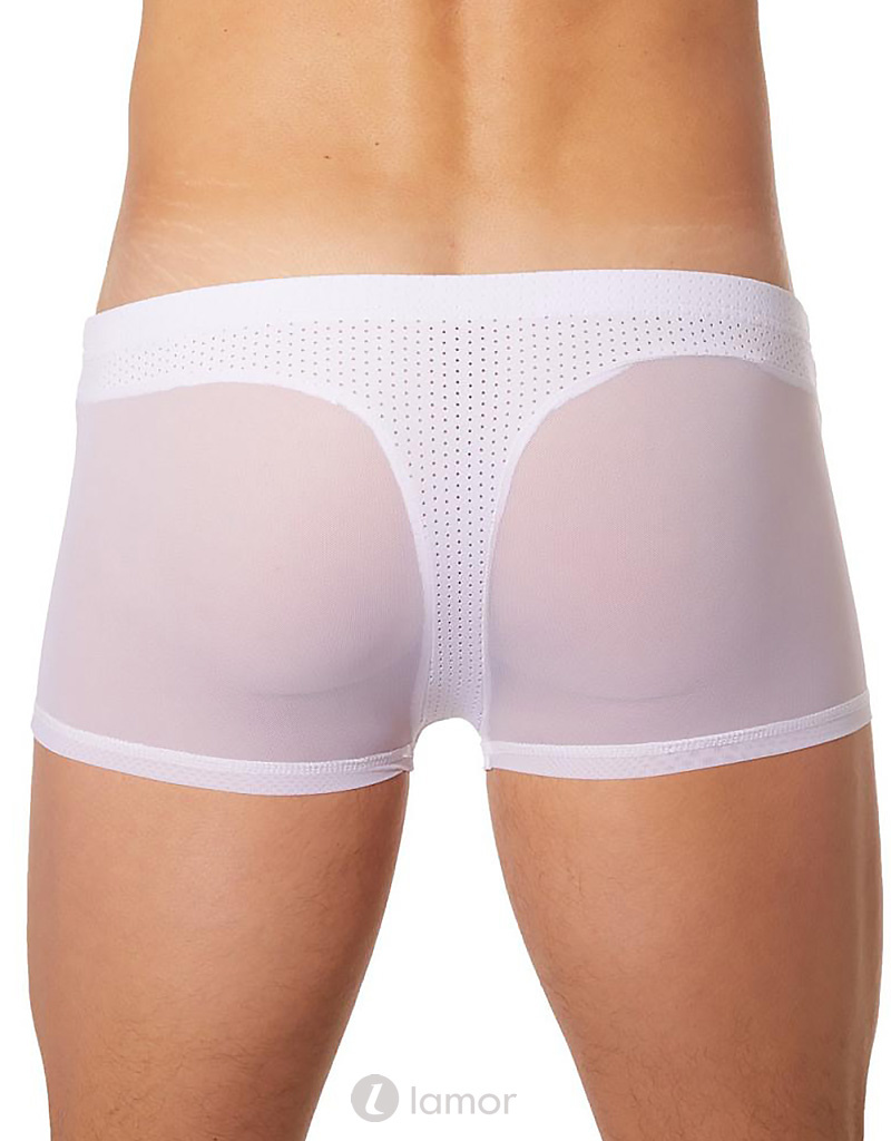 * Look Me Witte heren boxer Fresh  Heren boxer in geperforeerde stof en tulle van  het merk Look Me