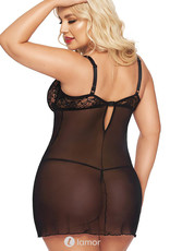 * SOFTLINE Cornelia,Sexy zwarte babydoll met kant