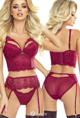 * PROVOCATIVE 2-delige  Bordeaux Rode lingerie set van Provocative.