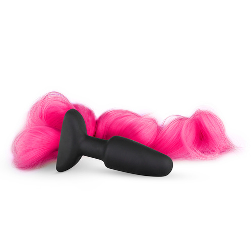 Siliconen Buttplug Met Staart - Roze Siliconen Buttplug Met Staart - Roze