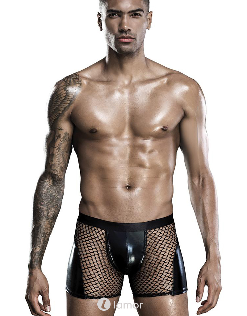 * SARESIA Heren boxer wetlook en mesh van Saresia