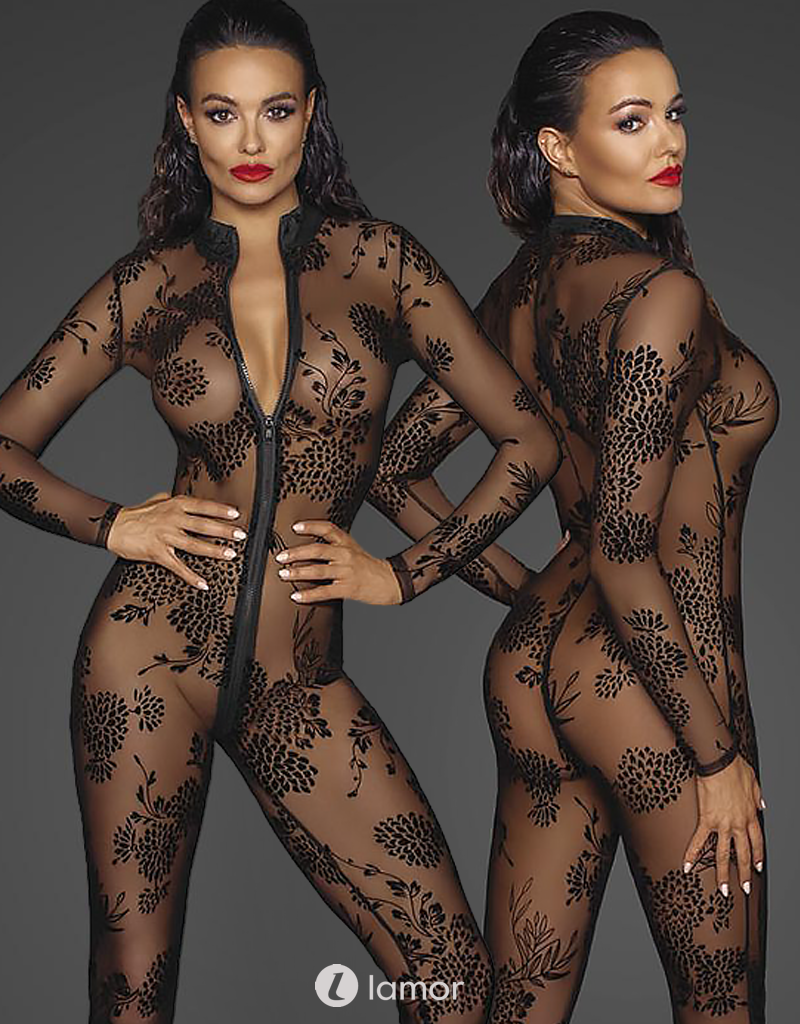 * NOIR handmade Tule Catsuit -F237 * NOIR handmade Tule Catsuit -F237