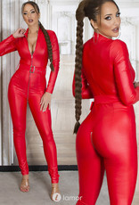 * IS Sexy Rode matlook jumpsuit met riem