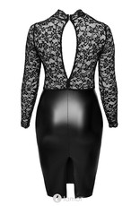 * NOIR handmade Midi jurk van zacht kant en wetlook -F269 van Noir Handmade  Curves Collectie