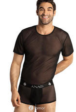 * Anais men Zwart shirt van transparant mesh materiaal van het merk Anais men