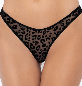 * NOIR handmade String met luipaard print - P011