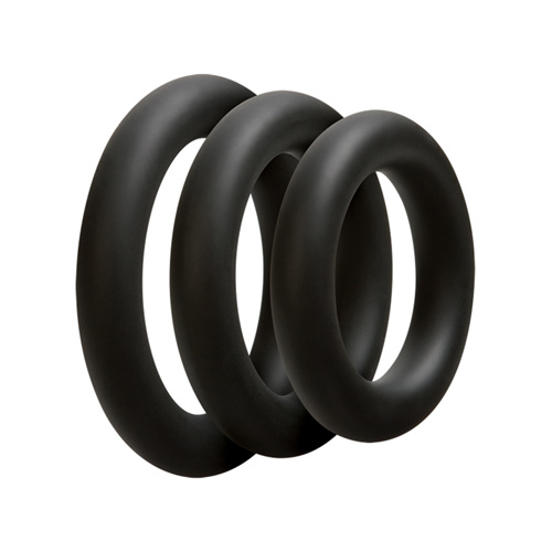 Driedelige cockring set - Dik - Zwart Driedelige cockring set - Dik - Zwart