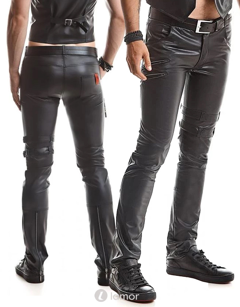 Matte wetlook heren broek, Tommaso Matte wetlook heren broek, Tommaso