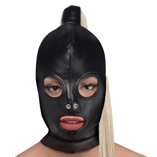 Ponytail Bondage Hood - Zwart Ponytail Bondage Hood - Zwart