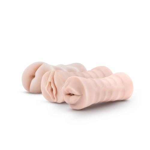 M for Men - Set Van 3 Masturbators Met Bullet Vibrator: Vagina, Anus, Mond M for Men - Set Van 3 Masturbators Met Bullet Vibrator: Vagina, Anus, Mond