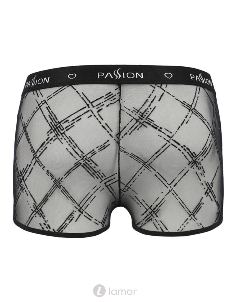 Sexy heren short Mesh materiaal met fluwelen print van Passion Menswear