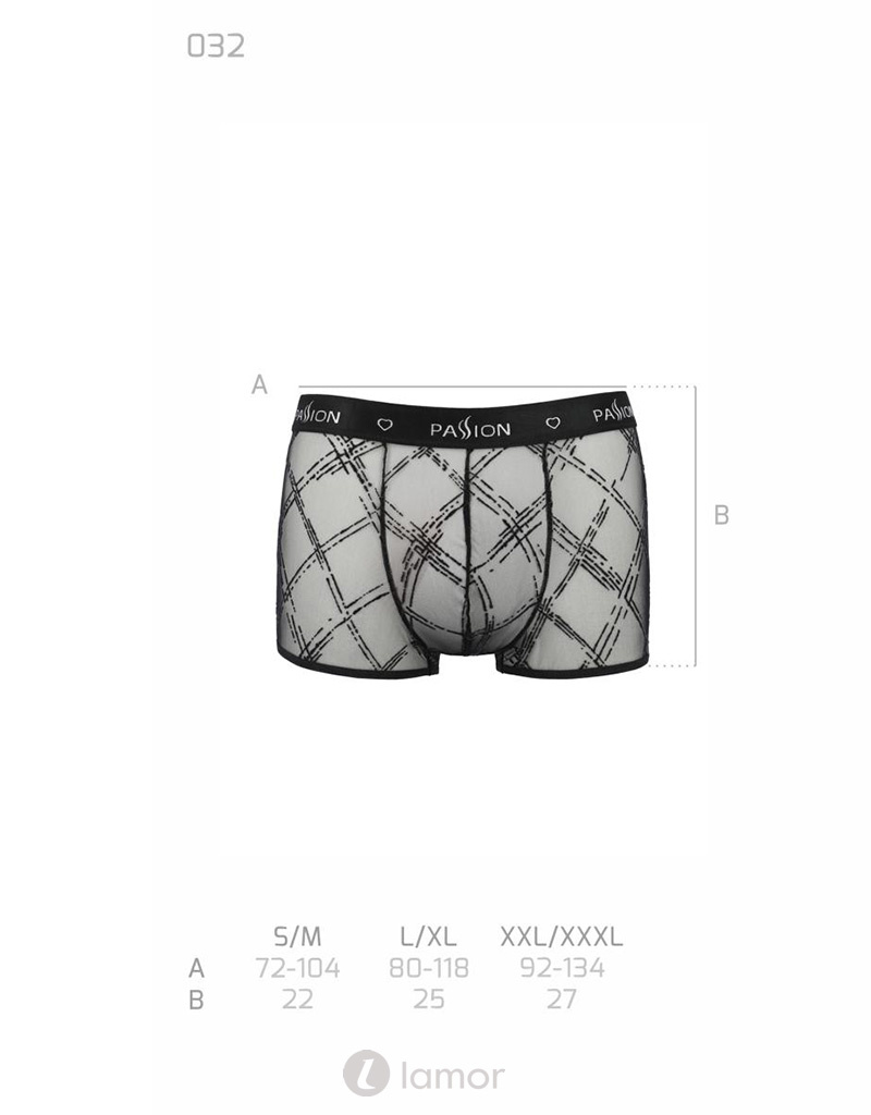 Sexy heren short Mesh materiaal met fluwelen print van Passion Menswear