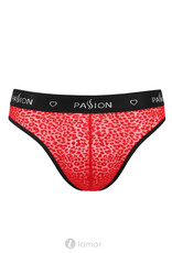 Sexy heren slip van Mesh materiaal met fluwelen print van Passion Menswear