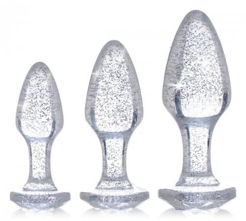 Glitter Gem Anaalplug Set - Zilver Glitter Gem Anaalplug Set - Zilver