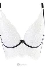 * AX Wit met zwarte kanten bustier Annet, AX10481-W