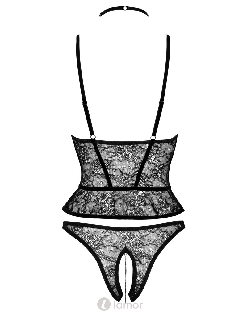 2-delige zwarte lingerie set  Carol met adembenemende details