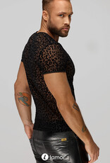 * NOIR handmade Stijlvol Leopard Flock Heren T-Shirt van Noir Handmade