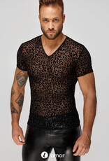 * NOIR handmade Stijlvol Leopard Flock Heren T-Shirt van Noir Handmade