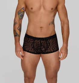 * NOIR handmade Leopard Flock heren short  -H072