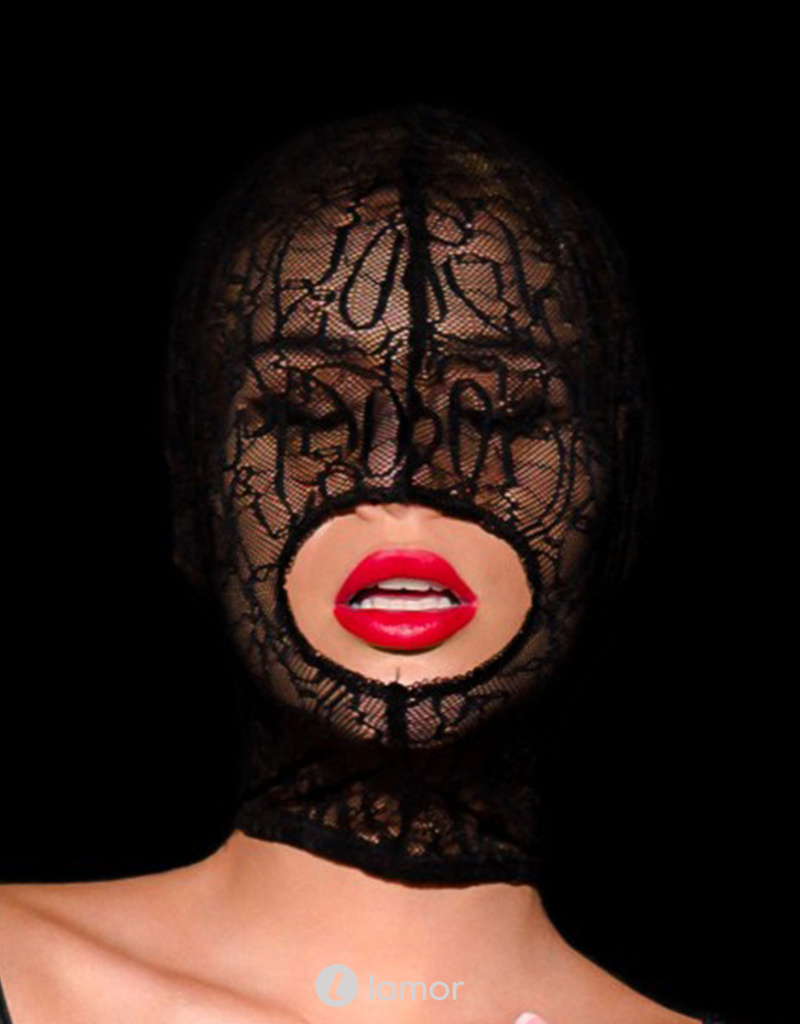 Zwart Kanten Masker, PS79508 van het label Paris