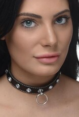 Diamanten Choker Met O-Ring - Zwart