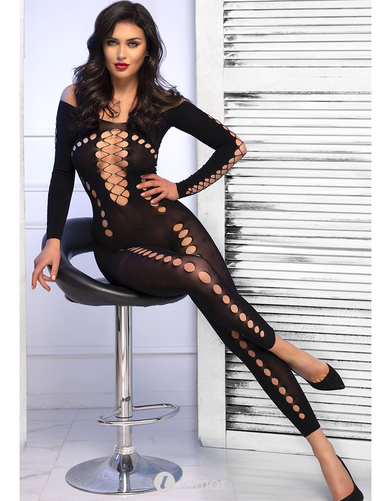 * CHILIROSE Off-shoulder bodystocking met uitsparingen