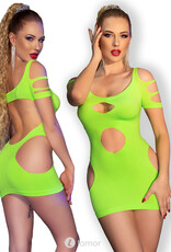 * CHILIROSE Sexy neon groen naadloos mini jurkje van Chilirose  CR4671