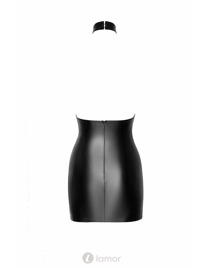 * NOIR handmade Wetlook halter jurk met tule  van Noir Handmade uit de collectie Libido