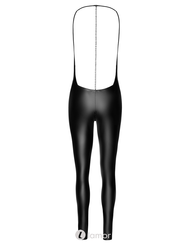 * NOIR handmade Wetlook catsuit met afneembare ketting van Noir Handmade Libido