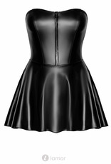 * NOIR handmade Strapless wetlook jurk met klokrok  Noir Handmade Libido Collection