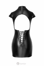 * NOIR handmade Wetlook mini jurk met blote rug Noir Handmade uit de collectie Libido