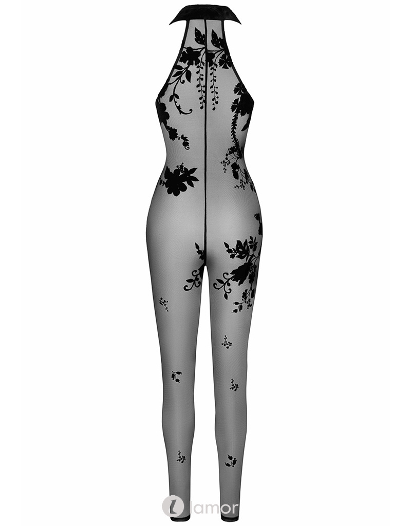 * NOIR handmade Halter catsuit met bloemen print van Noir Handmade Libido