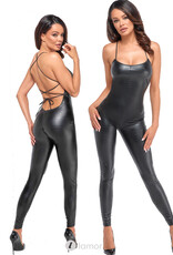 * NOIR handmade Wetlook catsuit met krokodillenmotief en vetersluiting op de rug van Noir Handmade Libido