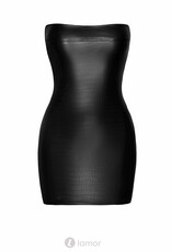 * NOIR handmade Wetlook strapless mini jurk met Krokkodil motief Noir Handmade uit de collectie Libido