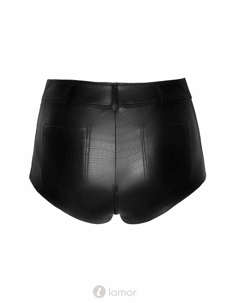 * NOIR handmade Wetlook Short met krokodilenprint van Noir Handmade Libido