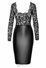 * NOIR handmade Wetlook halflange jurk met kant van Noir Handmade uit de collectie Libido