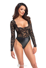 * NOIR handmade Wetlook body met kanten top deel van Noir Handmade  Libido