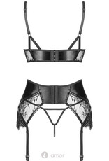 Sexy zwart 3-delige lingerie set Leonela