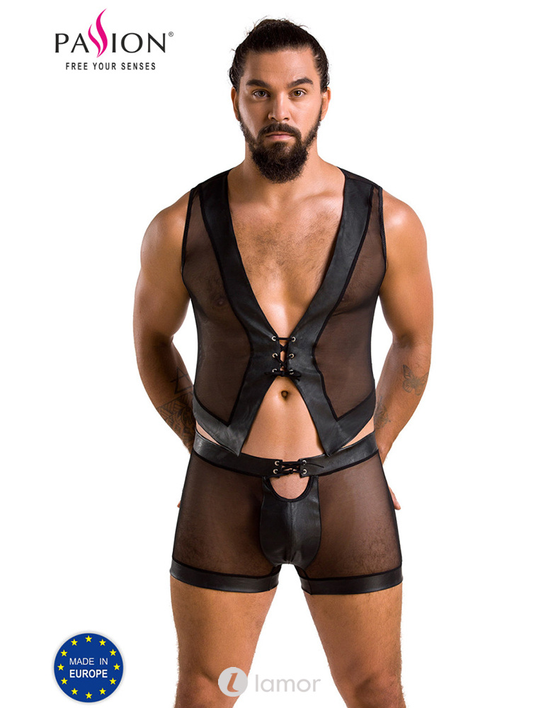 Sexy heren tule set short & Crop top van Passion Menswear