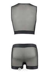 Sexy heren tule set short & Crop top van Passion Menswear