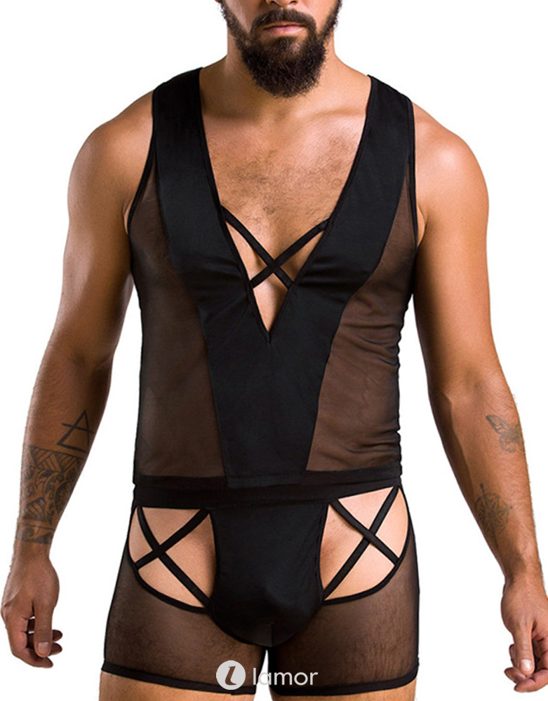 Sexy heren tule set short & shirt van Passion Menswear