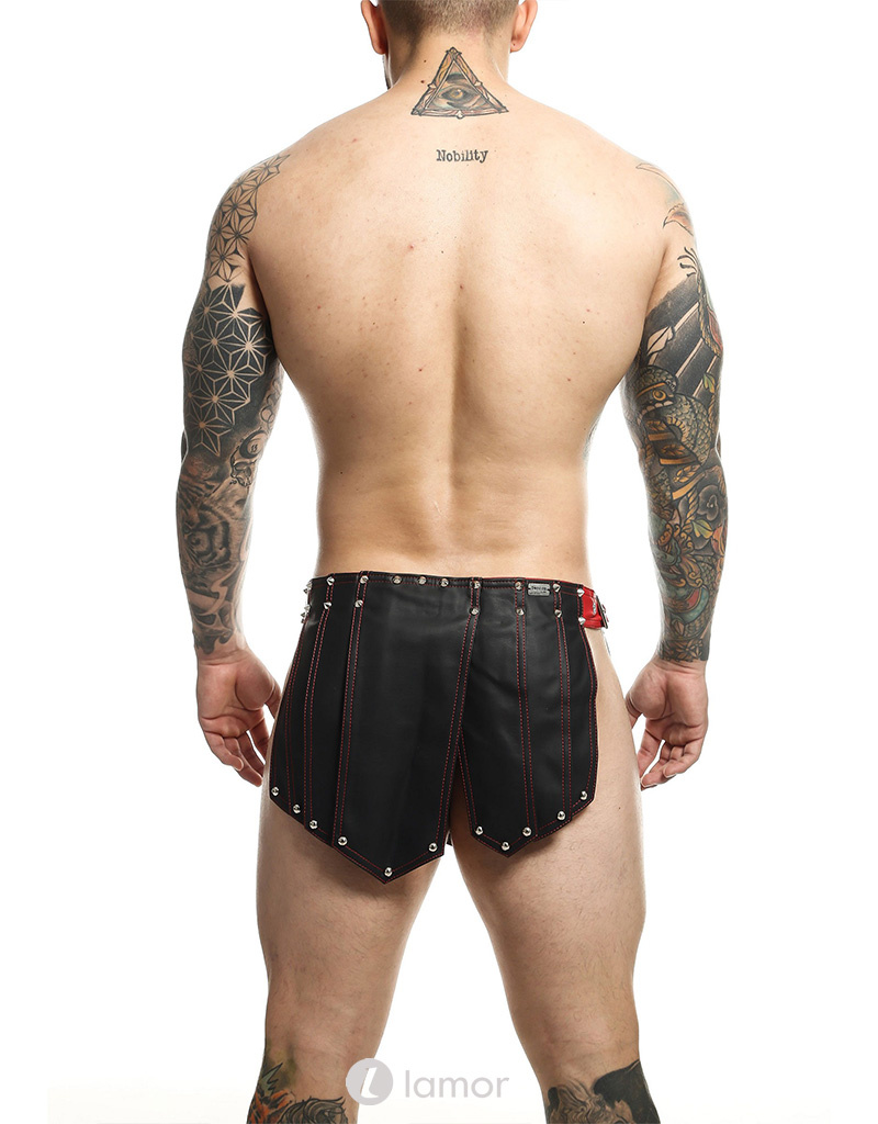 * MOB Eroticwear Lederlook gladiator rok Roman van MOB Eroticwear